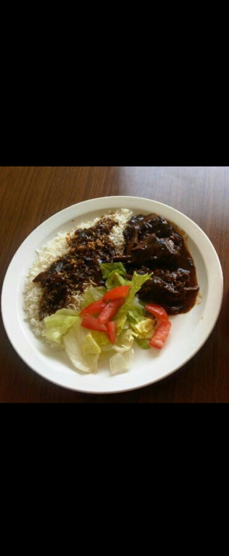 Brown Stew Chicken with Salads  Image